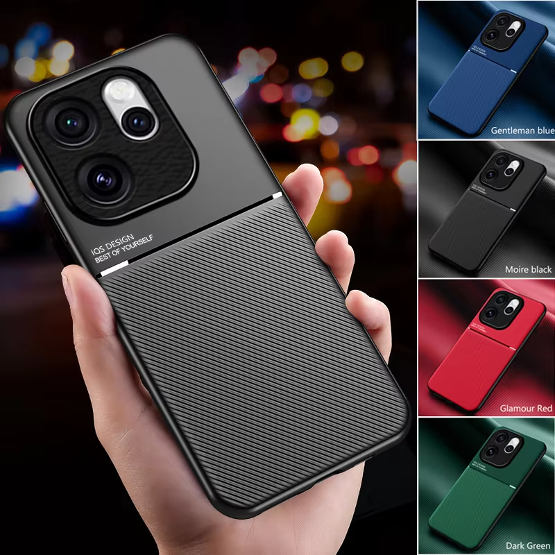 Car Phone Holder Magnetic - OPPO Reno 15 Pro ケース車の磁気ホルダーレザープレート電話ケース OPPO