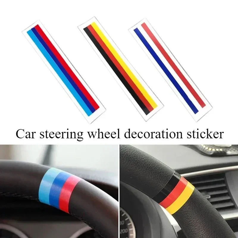 Car Accessories Usa - 車のステッカー ステアリングホイール装飾 ドイツ国旗付きカーフィルムステアリングホイール パーソナライズされた3色ラベルアクセサリー付き