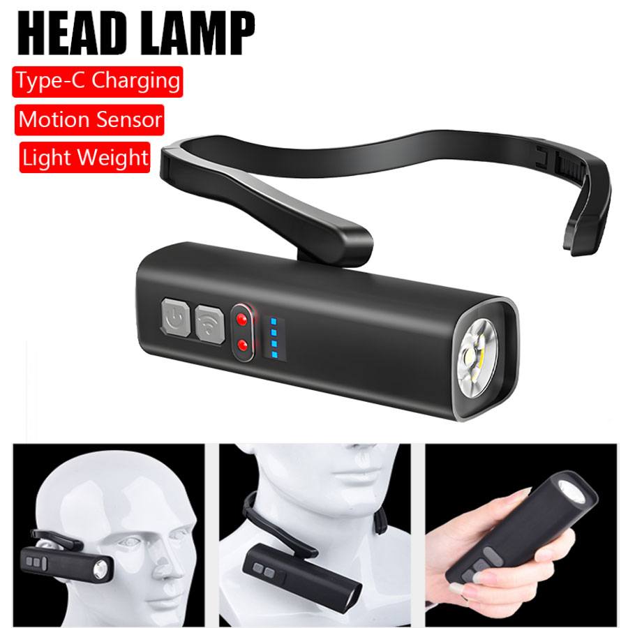 Led Headlight Bulbs - 超高輝度イヤークリップヘッドランプ USB 充電式センサーヘッドランプポータブル防水 LED ヘッドライト屋外ランニング釣り用