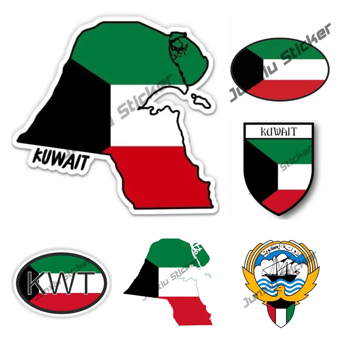 Car Accessories Kuwait - クウェート地図と旗ビニールステッカーおかしい車のバックミラーステッカービニールオートバイアクセサリーデカール電話ラップトップ用 KK13cm