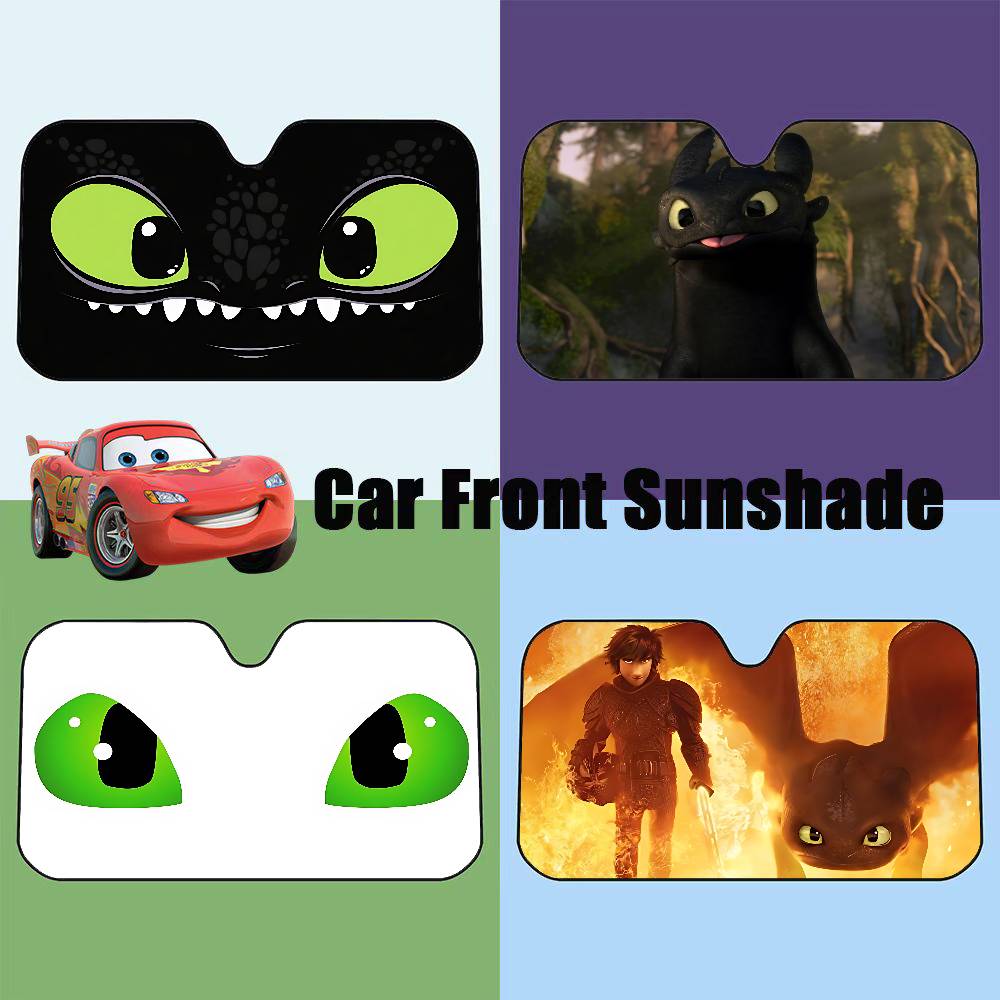 Car Accessories Outside - 漫画風アイデザインの歯のないキャラクターのフロントガラス用サンシェード、車窓用ウィンドスクリーンカバー、サンシェード、オートサンバイザー、車カバー、車用日よけ