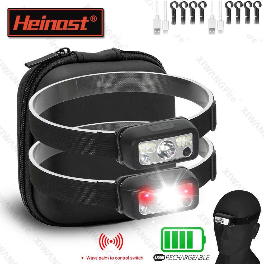 Led Headlight Bulbs - ミニ充電式強力センサーヘッドランプ釣りキャンプ USB ヘッド懐中電灯 COB LED ヘッドライトトーチヘッドライトフロントランタン
