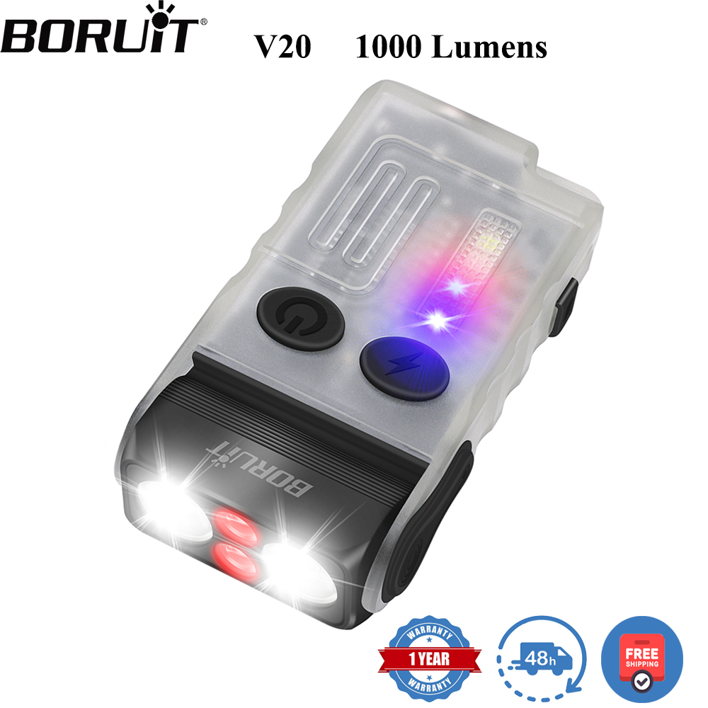 Led Headlight Bulbs - BORUiT V20 蛍光ブザー EDC LEDキーチェーン懐中電灯 ヘッドスイベル付き