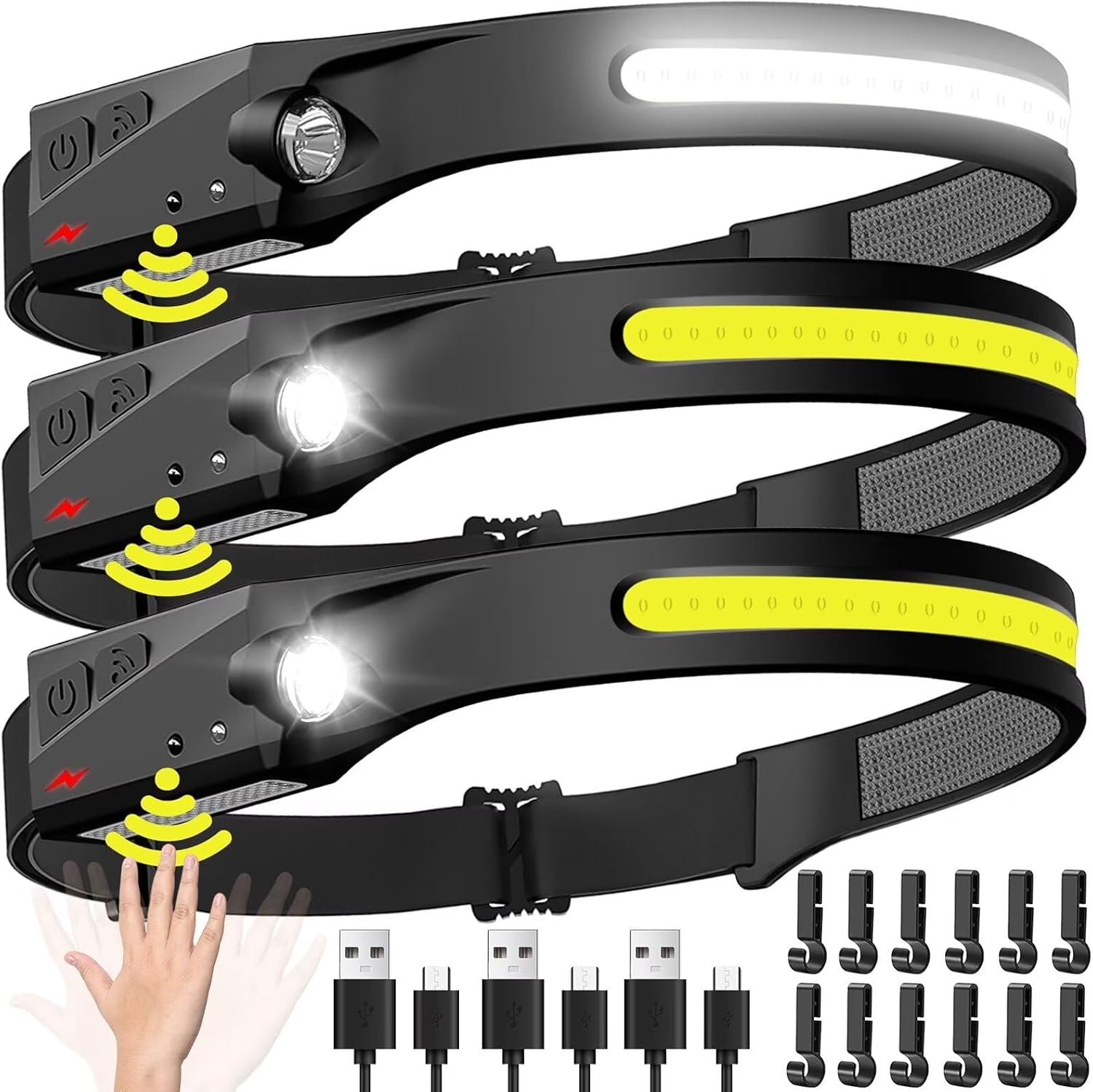 Led Headlight Bulbs - センサーヘッドランプ LED ヘッド懐中電灯 充電式ヘッドライト ヘッドトーチ 内蔵バッテリー
