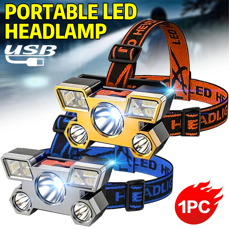 Led Headlight Bulbs - 5 LED 懐中電灯 充電式 リチウム電池内蔵 強力ヘッドライト