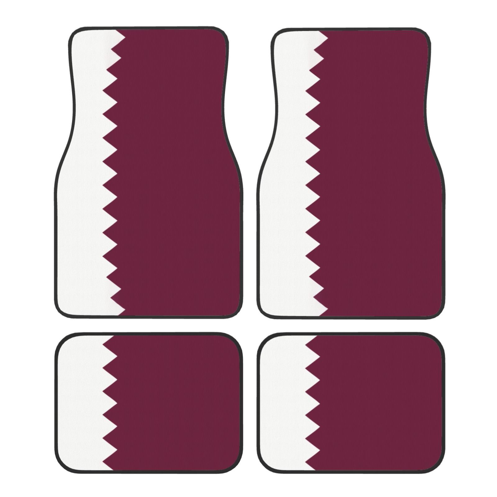 Qatar Car Accessories - カタール国旗柄 車用フロアマット 4枚セット 滑り止め 前後足元マット SUV
