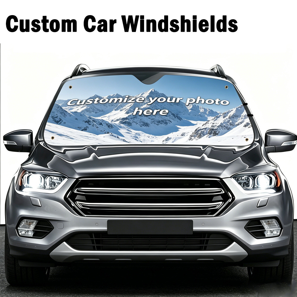 Car Accessories Outside - あなたの好きなデザインでカスタマイズできる車用サンバイザー、吸盤4個付き1個、2Dフラット、車のフロントガラス用実用アクセサリー