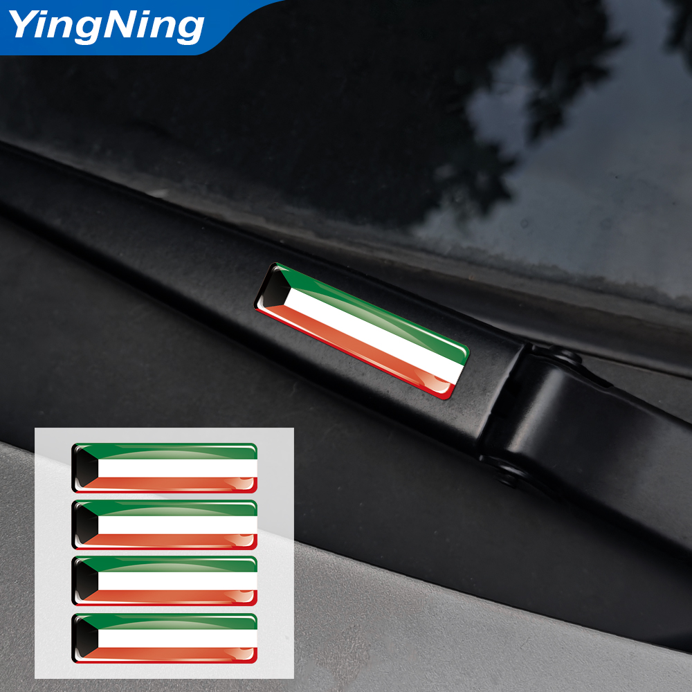 4 個クウェート国旗ステッカーエポキシ 3D エポキシドーム - Car Accessories Kuwait のレビューと価格