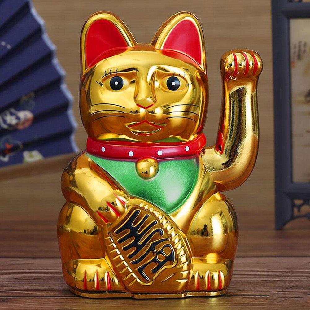 中国のラッキーな猫の装飾,波状の腕の彫像,金色のダシアー,家 - Car Accessories Oman のレビューと価格
