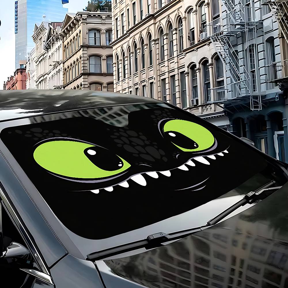 漫画風アイデザインの歯のないキャラクターのフロントガラス用サ - Car Accessories Outside のレビューと価格