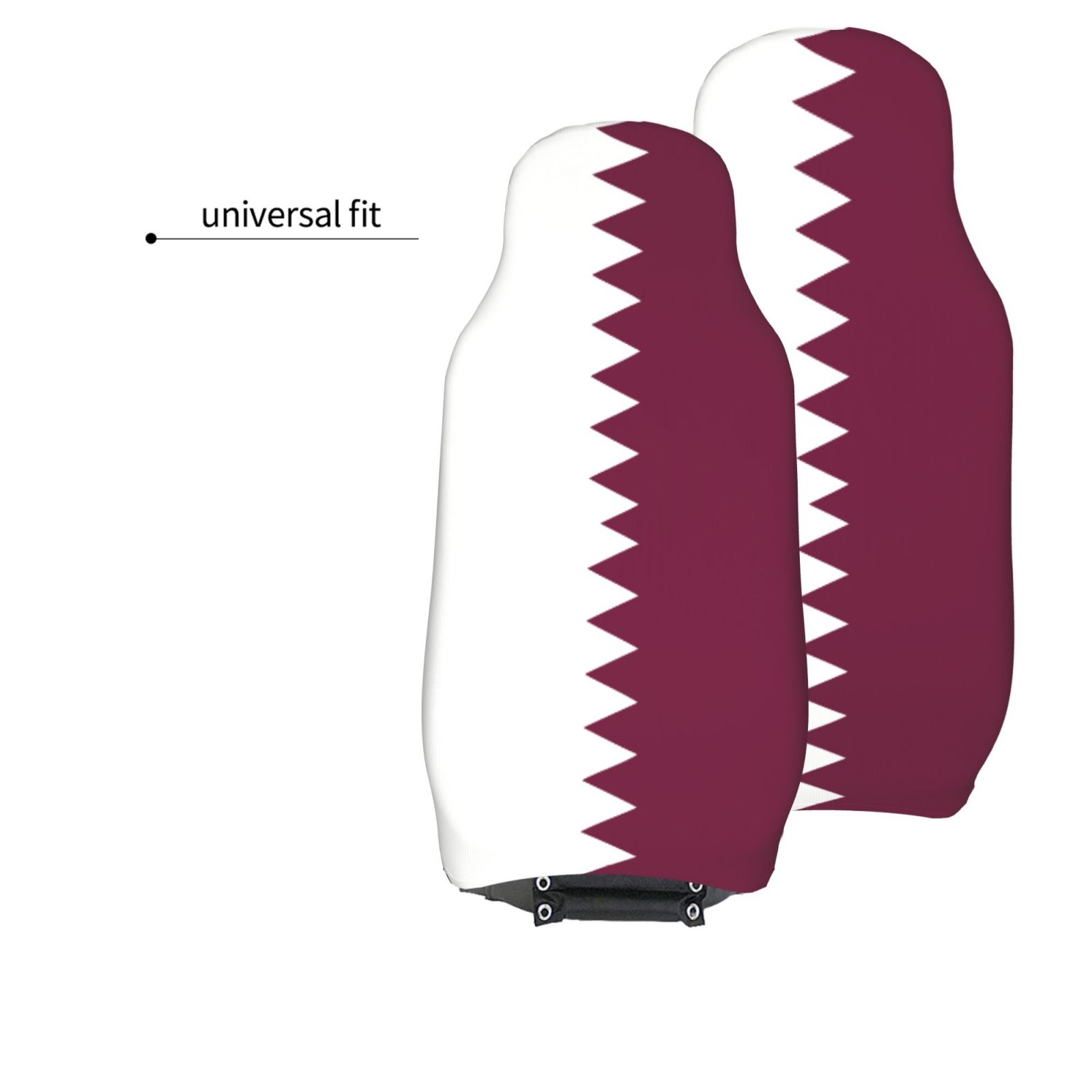 カタール国旗プリント愛国テーマのカーシートカバー 2 個セッ - Qatar Car Accessories のレビューと価格