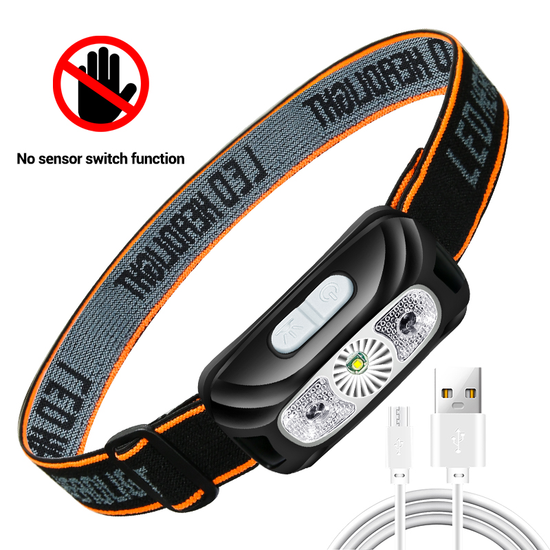充電式 LED センサーヘッドランプヘッドトーチ内蔵バッテリ - Led Headlight Bulbs のレビューと価格