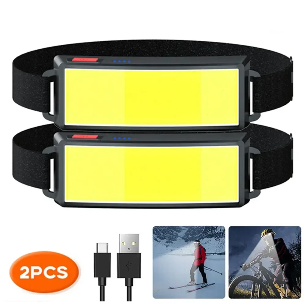 COB ポータブル LED ヘッドライト屋外ヘッドライト内蔵 - Led Headlight Bulbs のレビューと価格