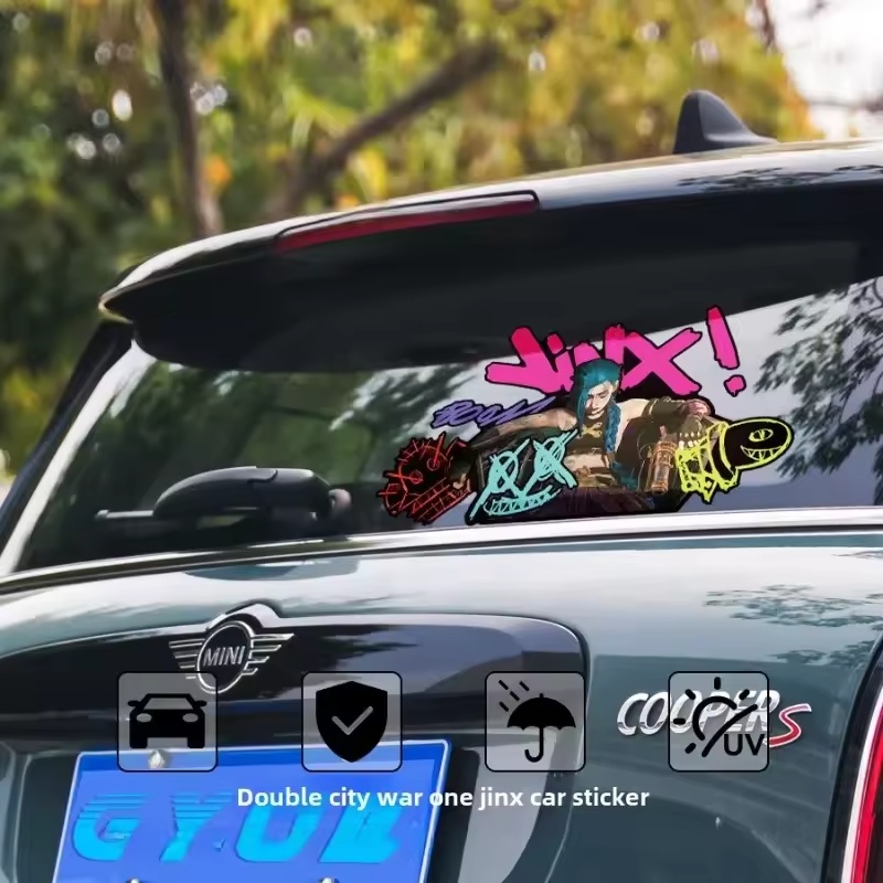 Arcane Jinx グラフィティ反射車ステッカー電動バイ - Car Accessories Outside のレビューと価格