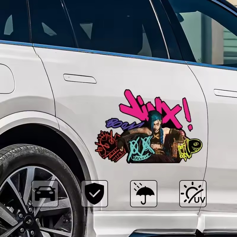 Arcane Jinx グラフィティ反射車ステッカー電動バイ - Car Accessories Outside のレビューと価格