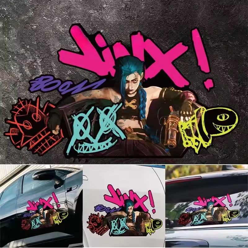 Arcane Jinx グラフィティ反射車ステッカー電動バイ - Car Accessories Outside のレビューと価格