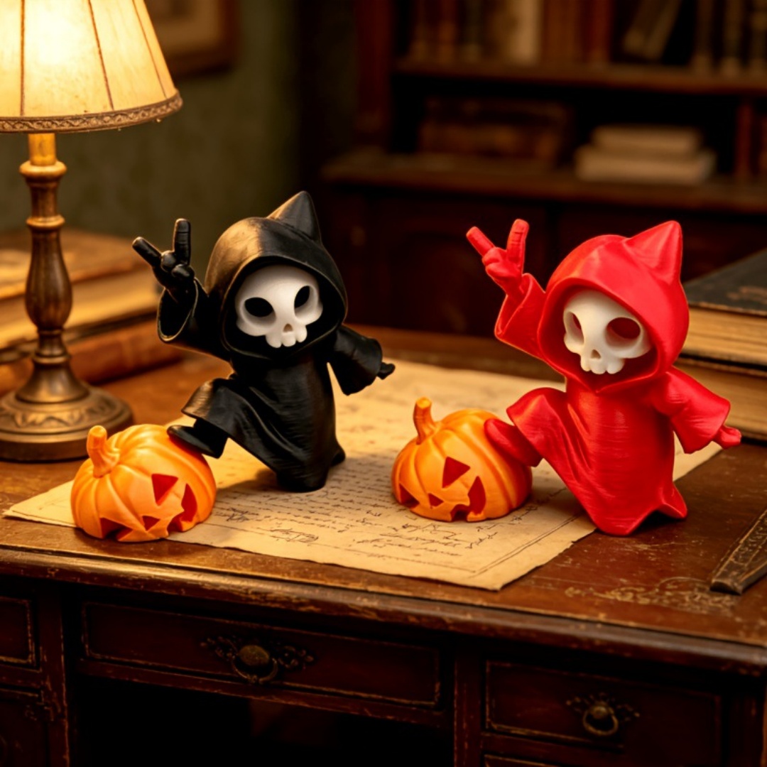 猫耳死神ハロウィン置物 3D プリントゴーストカボチャ飾りデ - Car Accessories Oman のレビューと価格