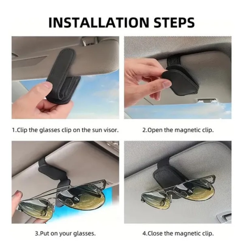 車のサンバイザーメガネケースホルダーサングラスクリップチケッ - Car Accessories Outside のレビューと価格