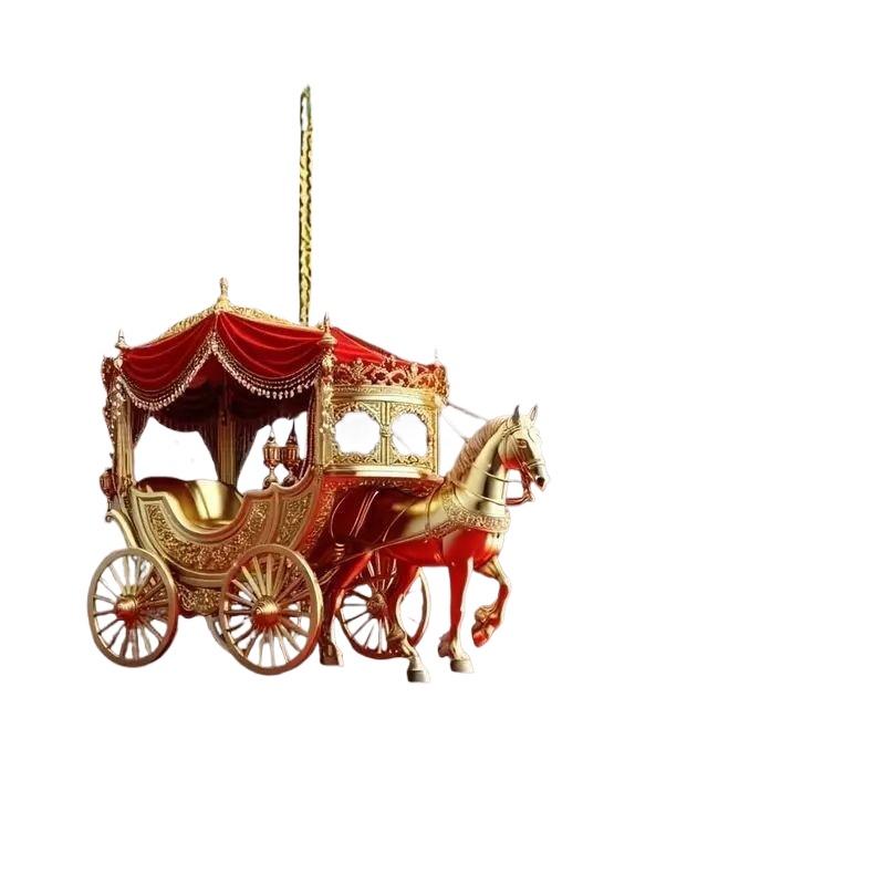 1 個馬車クリスマスオーナメント馬そり馬車 2D アクリルク - Car Accessories Oman のレビューと価格
