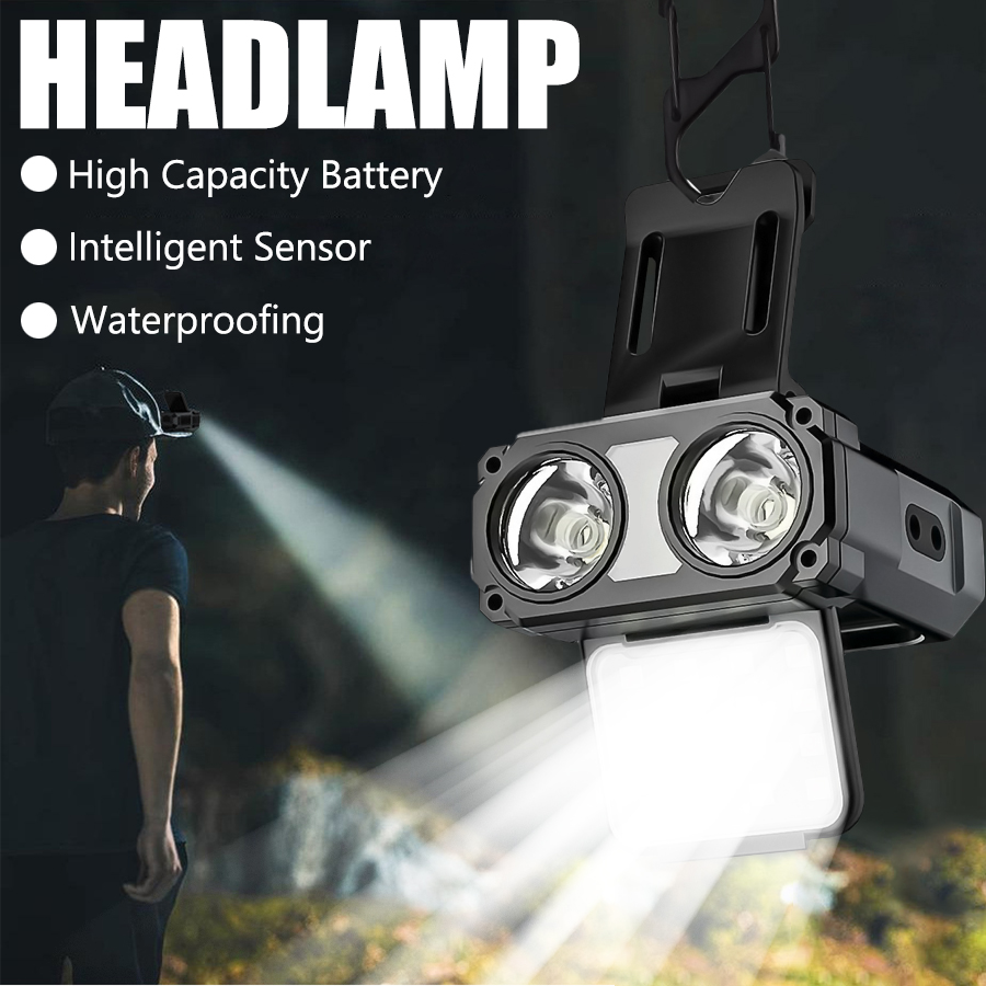 センサー COB LED ヘッドランプ キャップ クリップ  - Led Headlight Bulbs のレビューと価格