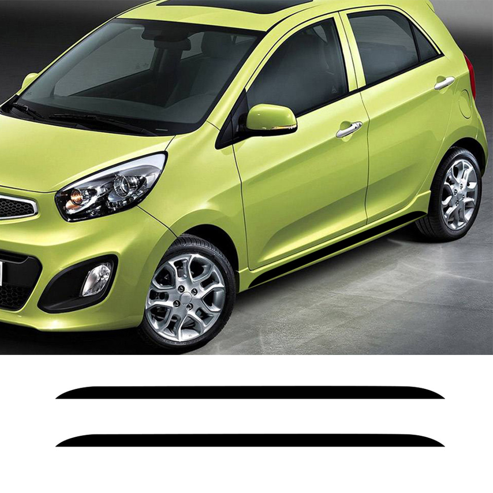 2 個車のサイドドアスカートストライプステッカーキアピカント - Car Accessories Outside のレビューと価格