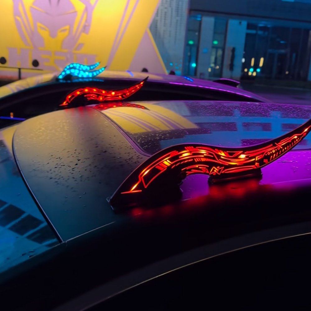 1セット32種類のLEDライトモード搭載ドラゴンホーンカール - Car Accessories Outside のレビューと価格