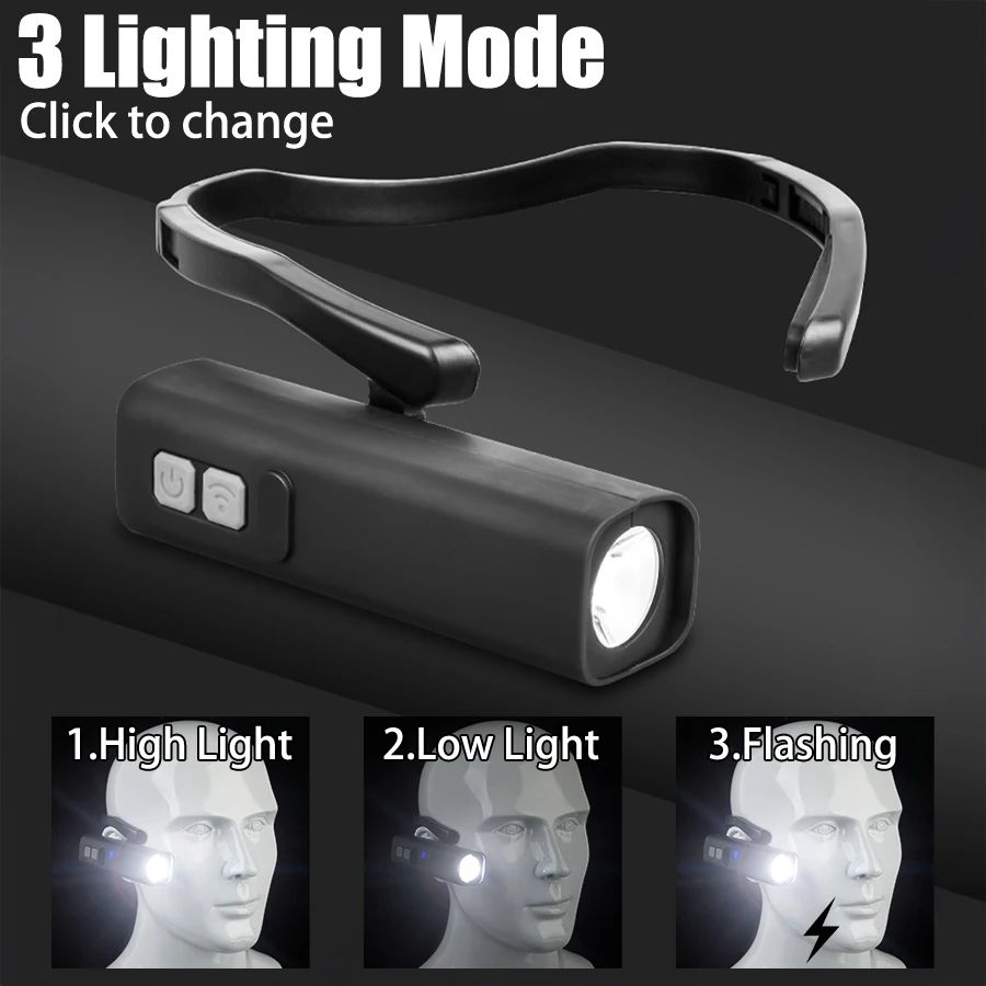 充電式イヤークリップヘッドランプ誘導LEDヘッドライト防水ヘ - Led Headlight Bulbs のレビューと価格
