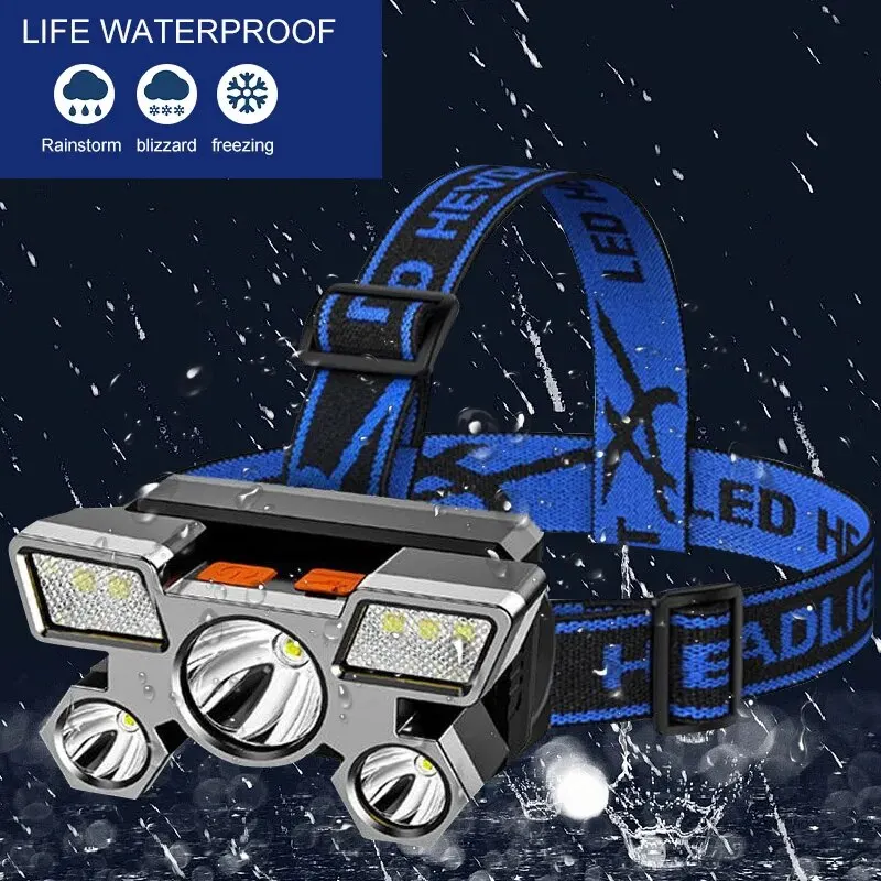 5 LED 懐中電灯 充電式 リチウム電池内蔵 強力ヘッドラ - Led Headlight Bulbs のレビューと価格
