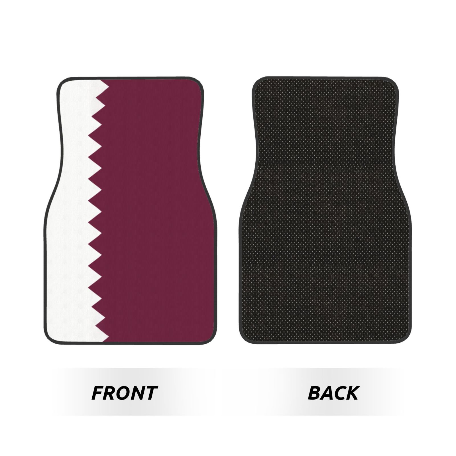 カタール国旗柄 車用フロアマット 4枚セット 滑り止め 前後 - Qatar Car Accessories のレビューと価格